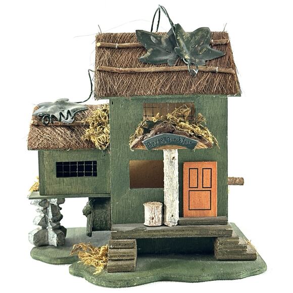 Handcrafted Other - Rustic Bed & Breakfast Birdhouse Cottage Handmade Folk Art Wood Decor 8”